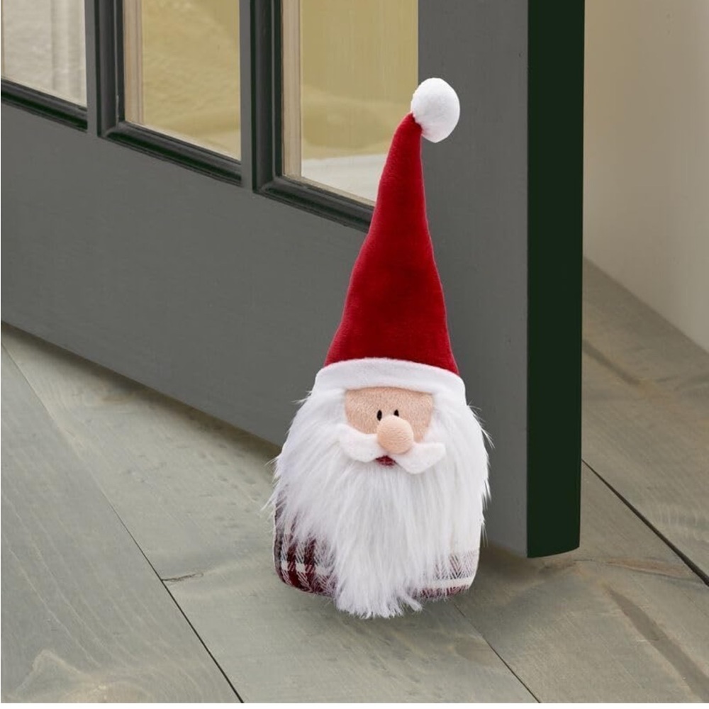 Festive Red and White Santa Doorstop 14 Inches Tall